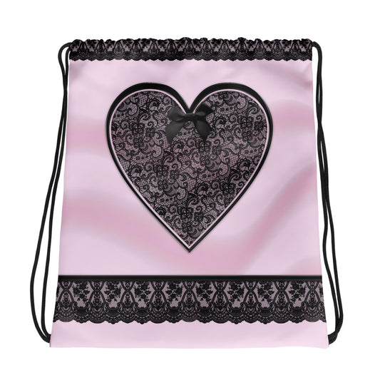 Pajamgeries Drawstring Overnight Bag - Pink and Black