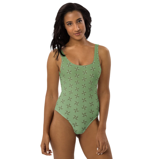 Fading Green Leaves One-Piece Swimsuit