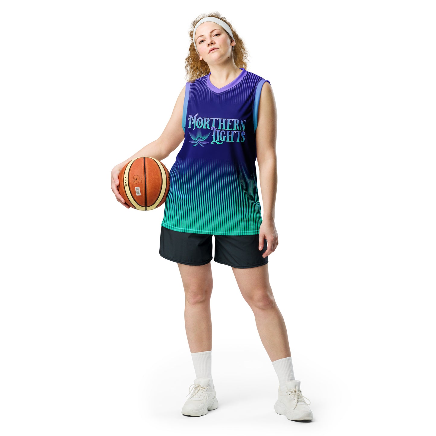 Northern Lights Recycled Unisex Basketball Jersey