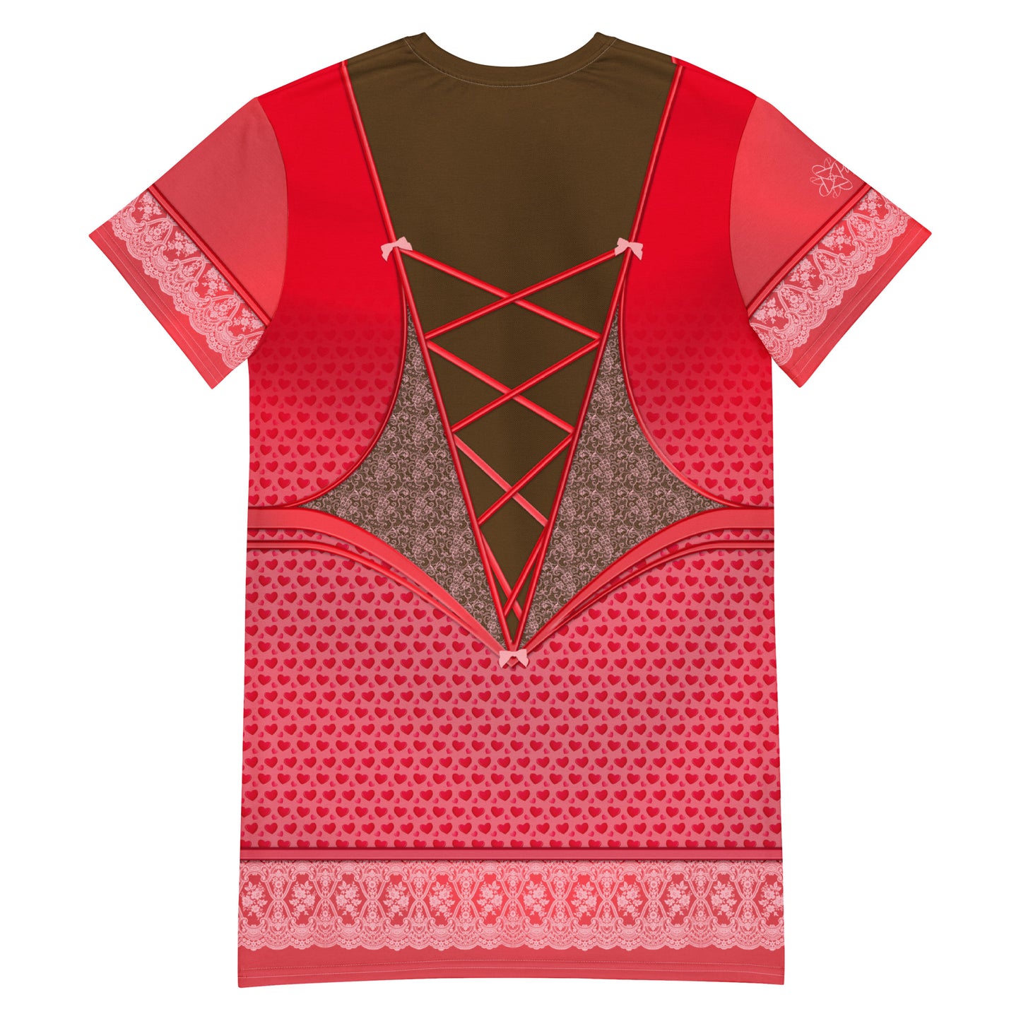 Pajamgeries T-shirt Dress - Valentine's Hearts - Ebony