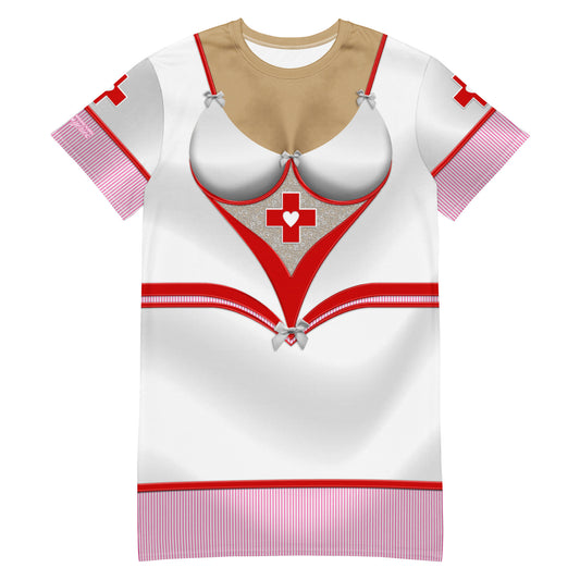 Pajamgeries T-shirt Dress - Night Nurse - Mediterranean