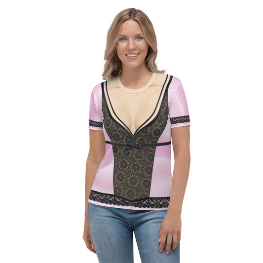 Pajamgeries Women's T-shirt - Pink and Black - Ivory