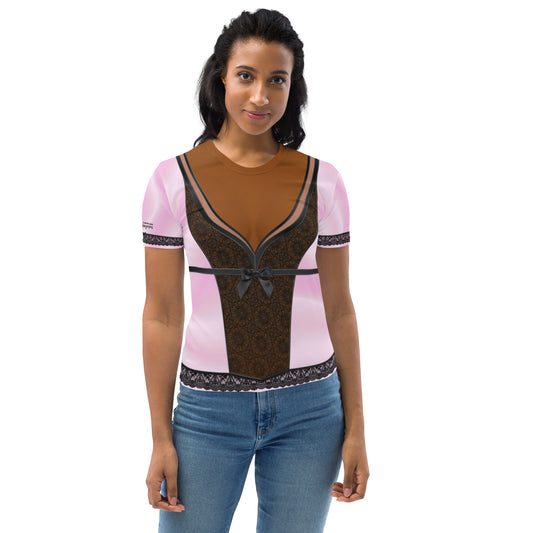 Pajamgeries Women's T-shirt - Pink and Black - Canela