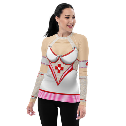 Pajamgeries Women's Rash Guard - Night Nurse - Ivory