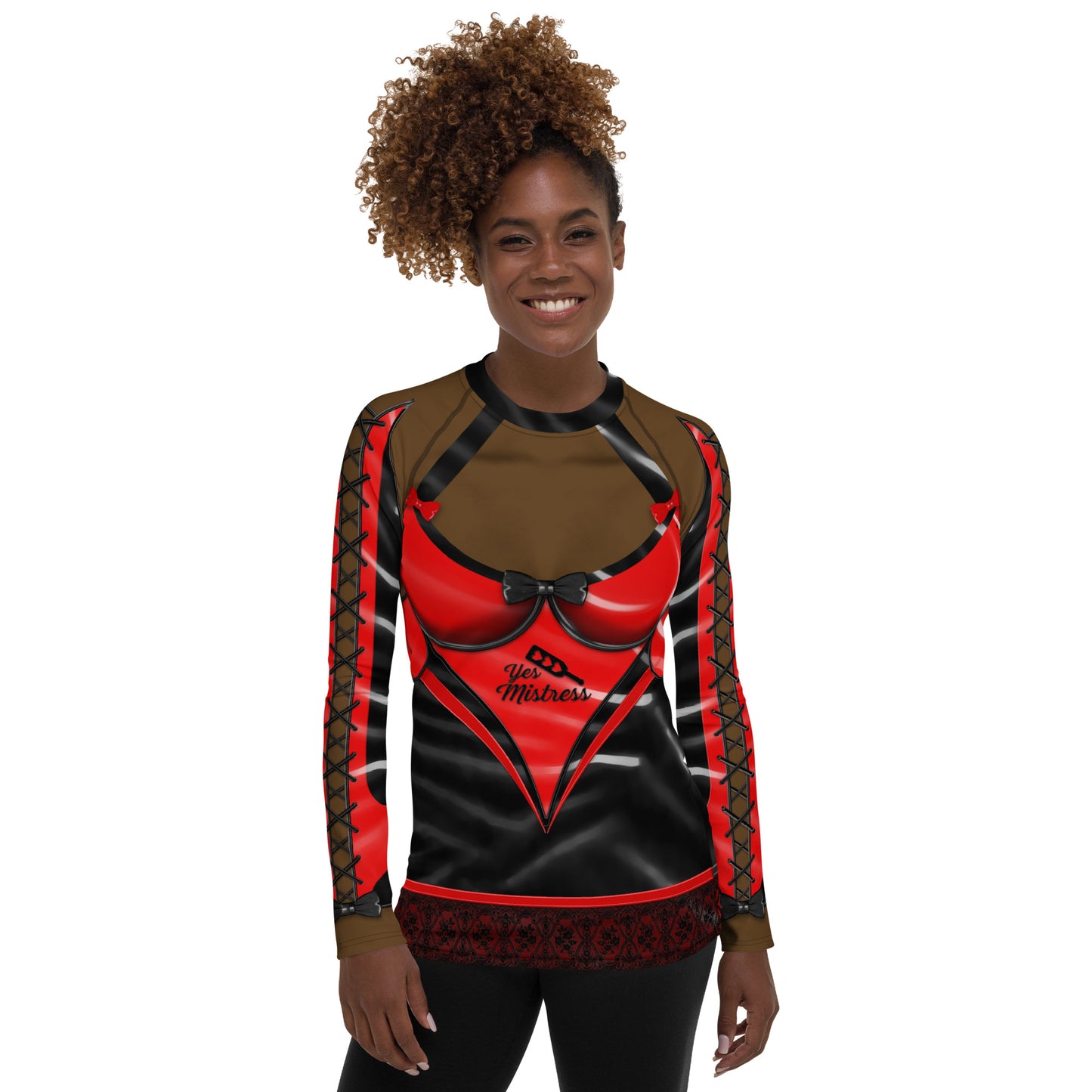 Pajamgeries Women's Rash Guard - Yes Mistress - Ebony