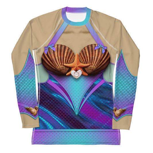 Pajamgeries Women's Rash Guard - Mermaid - Mediterranean