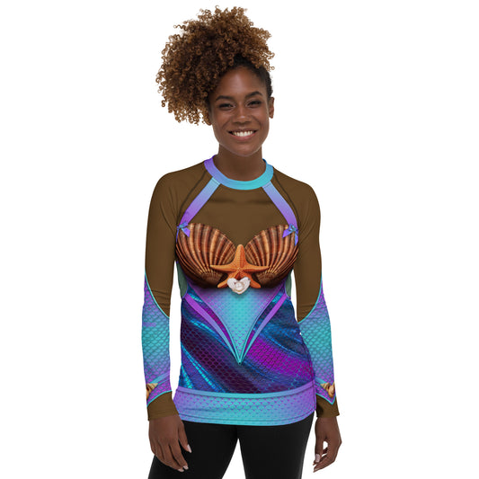 Pajamgeries Women's Rash Guard - Mermaid - Ebony