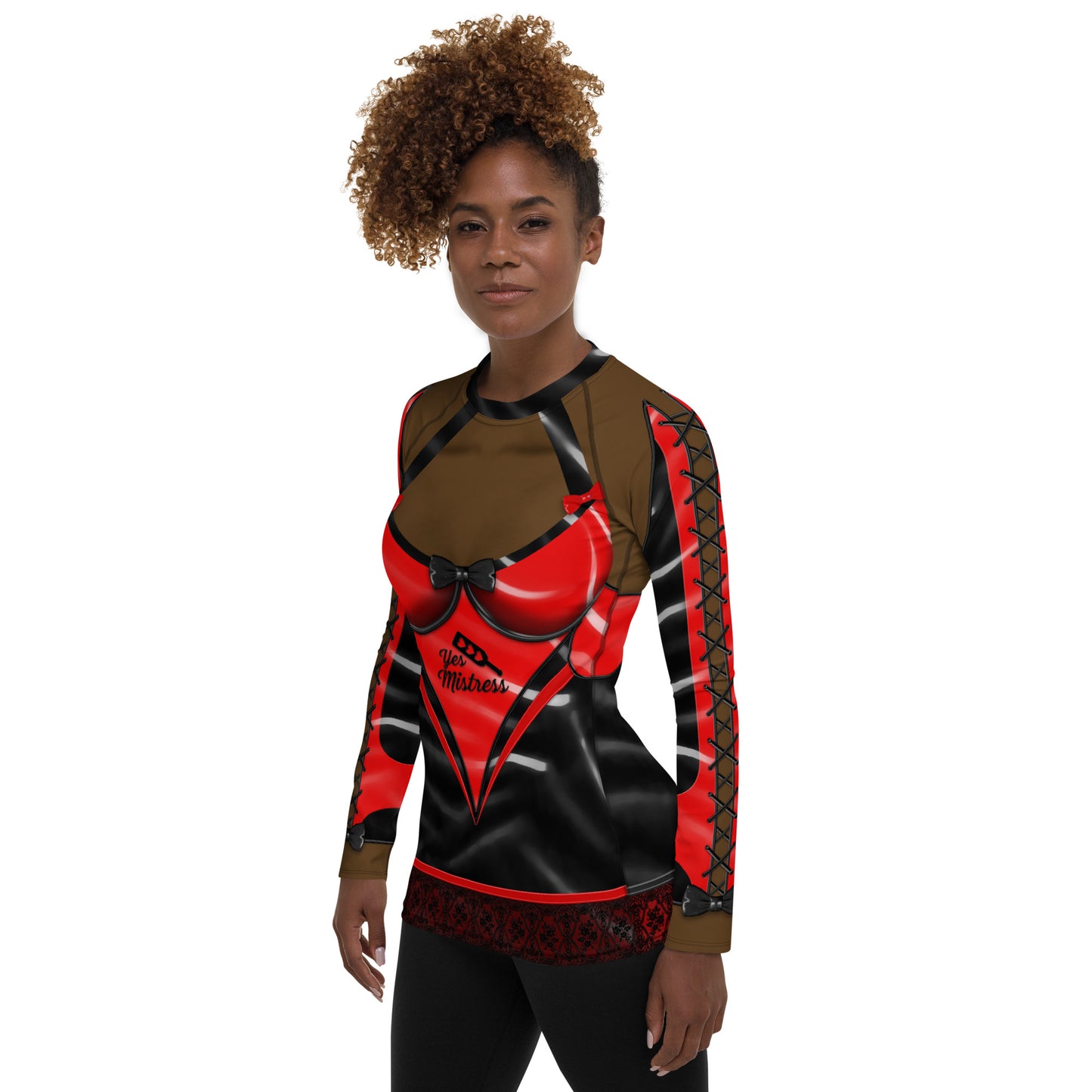 Pajamgeries Women's Rash Guard - Yes Mistress - Ebony