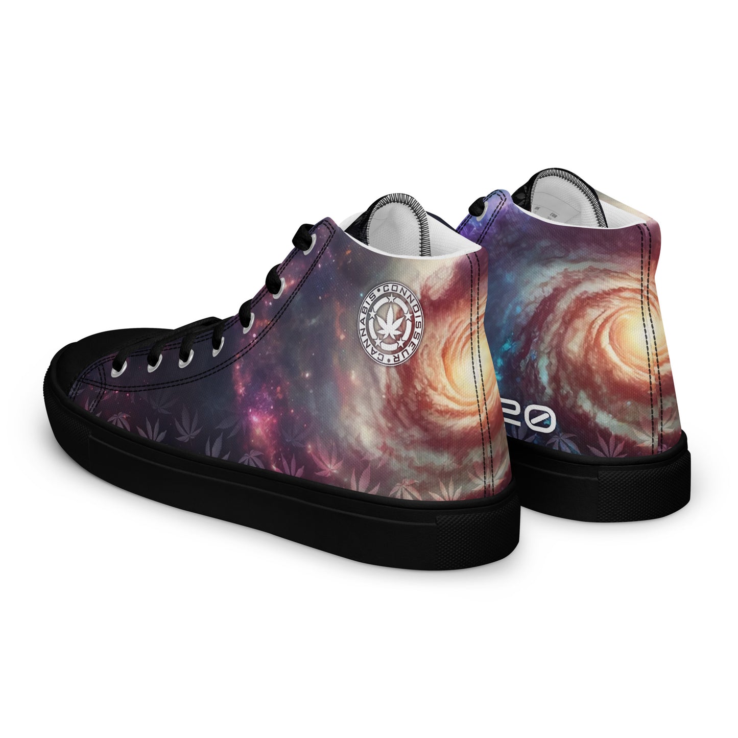 Cannabis Connoisseur Men’s High Top Canvas Shoes - Cosmic