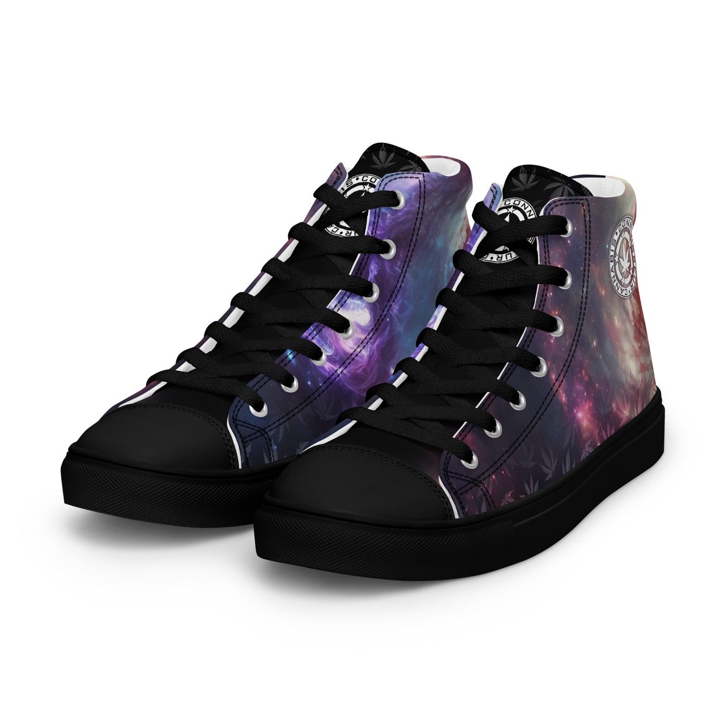 Cannabis Connoisseur Men’s High Top Canvas Shoes - Cosmic