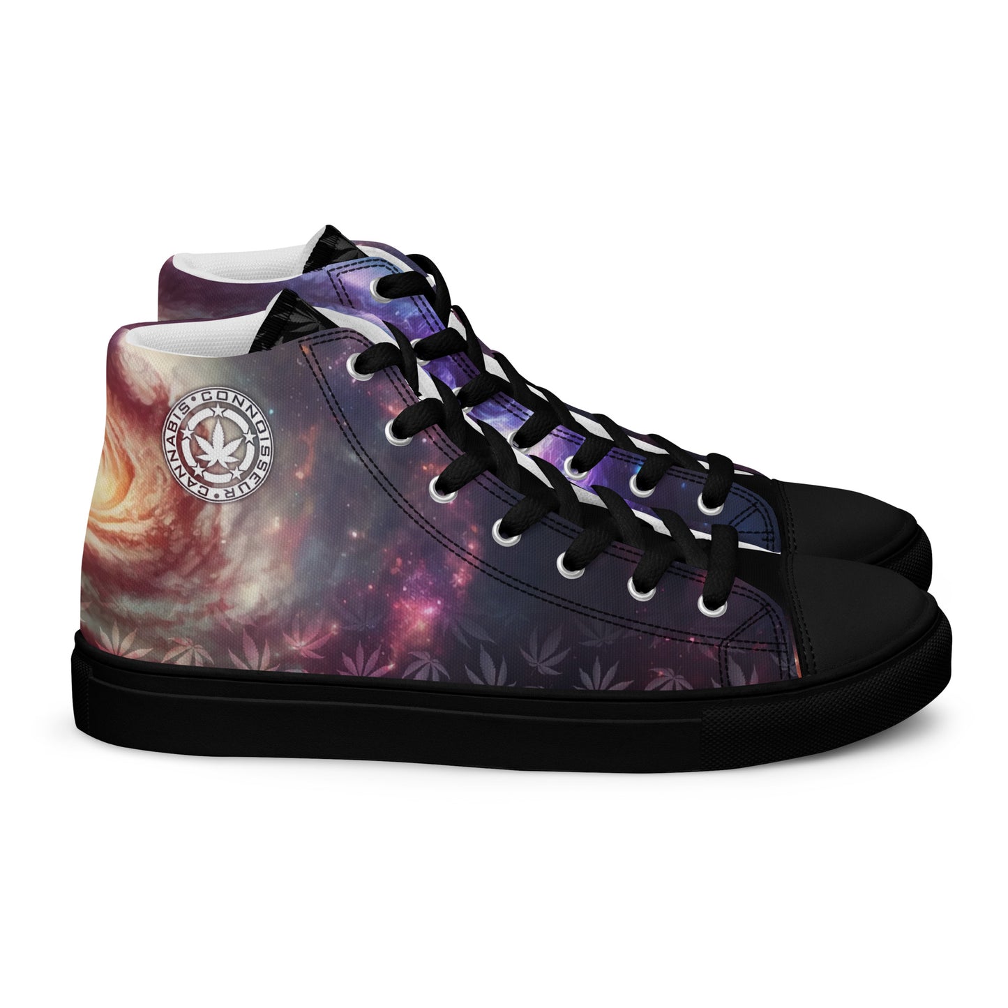 Cannabis Connoisseur Men’s High Top Canvas Shoes - Cosmic