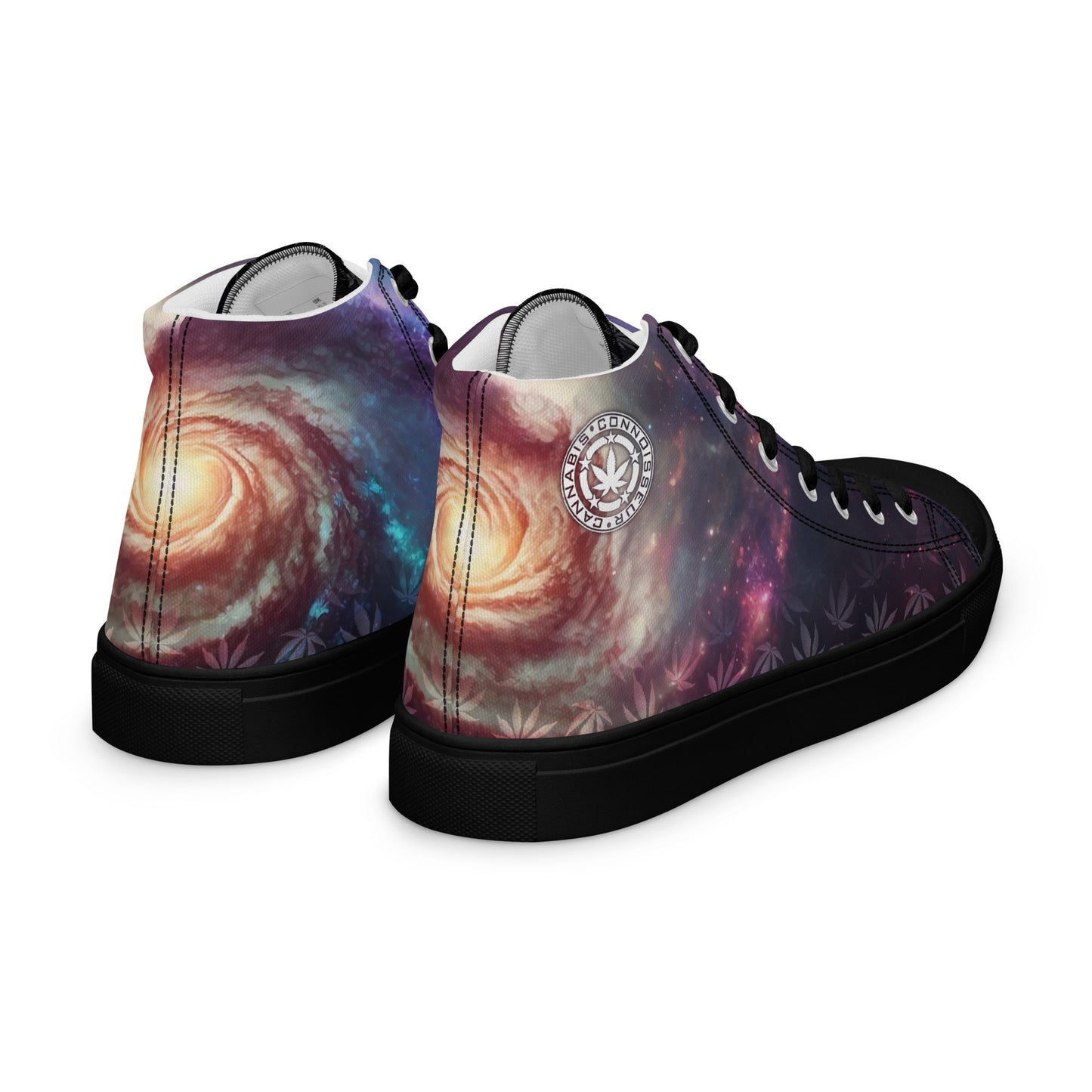 Cannabis Connoisseur Men’s High Top Canvas Shoes - Cosmic