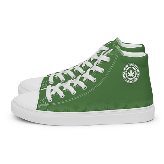 Cannabis Connoisseur Men’s High Top Canvas Shoes - Green