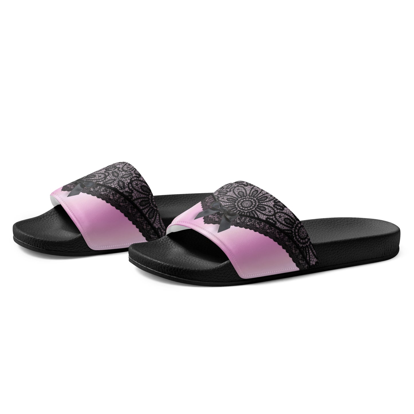 Pajamgeries Women's Slides - Pink and Black