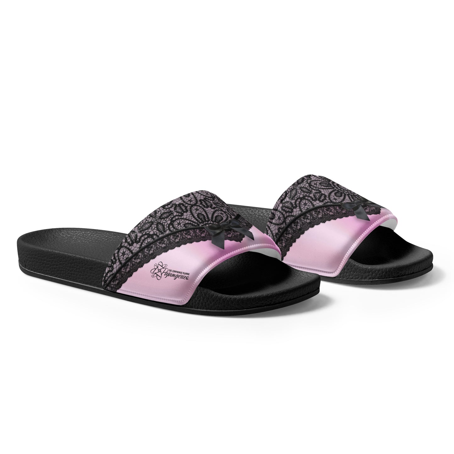 Pajamgeries Women's Slides - Pink and Black